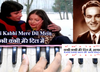 Kabhi Kabhi Mere Dil Mein कभी कभी मेरे दिल में | Mukesh | Song Notation in Hindi/English