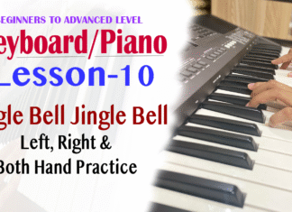 Learn KeyboardPiano Lesson-10 | Jingle Bell Jingle Bell | Left, Right Both Hand Practice